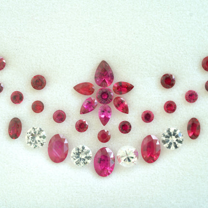 Mozombique  Unheated Ruby Layout - 16.25 ct